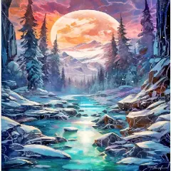 Art Kits for Adults - Moon Landscape Diamond Painting Kits DIY 5D Full Drill Diamond Dots Paintings with Diamonds Gem Art and Crafts for Home Decor 12x16 Inch