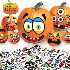 62Pcs Halloween Pumpkin Decorating Stickers