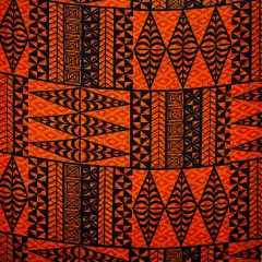 1 Yard Traditional Tongan Geometric Design Cotton Fabric 30in L x 45in W Orange