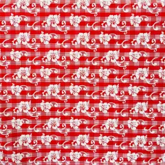 1 Yard Hibiscus Palaka Cotton Fabric , 45" Wide Red