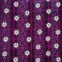 1 Yard Tiare Polynesian Geometric Cotton Fabric 36in L x 45in W Purple