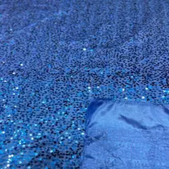 1 Yard Sequin Taffeta Fabric Sparkling Polyester for Events Costumes and Decor 50&ndash;54 inches Width Royal Blue