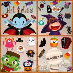 Fantasy Halloween Window Clings - 10 Sheet Decorations