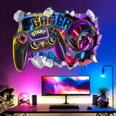 3D Game Wall Decals Gamer Controller Video Gaming Joystick