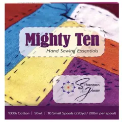 Aurifil Mighty Ten Thread Set by Shannon and Jason | (10 50wt Cotton Small Spools.)