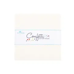 Confetti Cotton 5" Square Pack (Charm Pack / 5" Stacker) in Le Creme byfor Riley Blake (5-120-LECREME-42)
