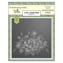 Lisa Horton Crafts Embossing Folder 6"X6"-Wildflower Spray