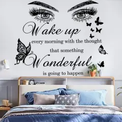 Stickers Quotes Vinyl Eyes Eyelash Wall Decals