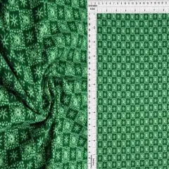 1 Yard Stretch Polyester Spandex DTY Brush Geometric Print Fabric 58/60 Inches Wide GREEN