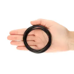 The Beadsmith Half-Round Craft Wire - Wire Elements - Medium Temper - 18 Gauge, 7 Yard Coil - Black Color - Beading Wire Used for Jewelry Making, Wire Wrapping, and Other DIY Arts & Crafts