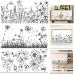 3 Sheet Black White Rub on Transfers for Crafts 6x12