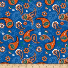 Licensed NCAA University of Florida Paisley FL-1200 Cotton Fabric by the Yard