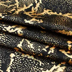 1 Yard 36" x 60" Metallic Reef Hologram Spandex Fabric 270 gsm Black/Gold