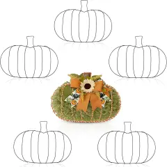 5 Pcs Autumn Pumpkin Shaped Metal Wreath - 15 x 11 Inches