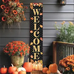 Farmhouse Fall Wooden Welcome (Black)