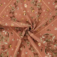 1 Yard Canyon Sunset Rayon Crinkle Fabric, 100% Rayon, 50/52" Wide, Lightweight Apparel Material