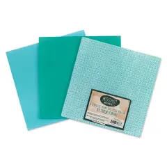 Mosaic Mercantile Opalescent Glass Pack - Turquoise, 8" x 8", Pkg of 3