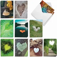 20 Cute Boxed Cards (4 x 5.12 Inch) - Assorted Blank Set (10 Designs, 2 Each) - Heartscapes