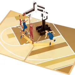 Basketball Pop Up Card, Blank Handmade 3D Sports Greeting with Envelope for Happy Birthday, Father's Day, Anniversary, Valentine's for Him Boy Men Dad Husband Boyfriend Brother Son Nephew Kid Friend