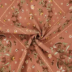 1 Yard Rayon Crinkle Crepon Fabric Canyon Sunset For Dresses Blouses Summer Apparel Sewing Crafts 50/52" Width