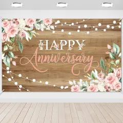 Happy Anniversary Backdrop - 70.8 x 43.3 Inch