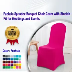 Fuchsia Spandex Banquet Chair Cover with Stretch Fit for Weddings and Events