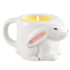 Collections Etc Ceramic Shaped Bunny Candle, 40 hour Burn Time