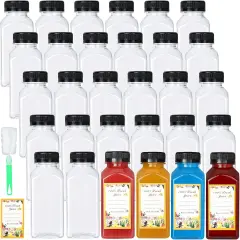 30 Pack 8oz Empty Plastic Bottles with Leak-Proof Caps