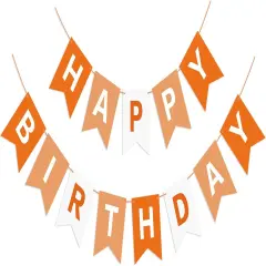 Orange Happy Birthday Banner