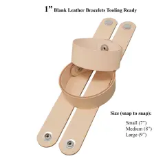 1 Inch Vegetable Leather Bracelets Blank 6 Pack - Stamping, Tooling, Engraving Ready