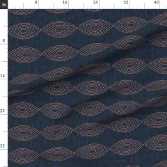 Various Fabrics by the Yard or Fat Quarter African Mystic All Seeing Eye Blue Black Lines Geometric Dots Custom Printed Fabric by Spoonflower