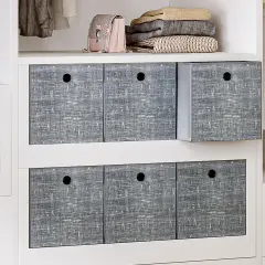 6 Pieces Storage Cubes, 11.8-Inch Foldable Cube Storage Bin with Handles,Cube Storage Baskets for Organizing, Closet Organizers for Shelves, Bookcase, Grey SC07030W