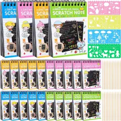 24 Pack Scratch Arts and Crafts Notebooks