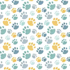 Doggy Paw Prints Cotton Fabric | By the Yard | Sewing and Crafting | 44 inches wide