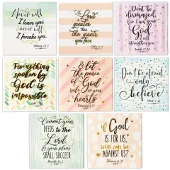 8 Pack Inspirational Bible Verse Magnets for Fridge, Christian Office Decor, Religious Scripture Gifts (2.5 Inch) Multicolor