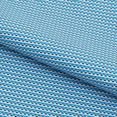 Bit Squared Printed on Recycled Spandex Fabric Blue/White