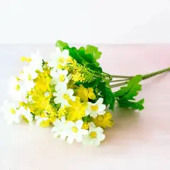 Outdoor Artificial Flower Plant Grass Garden Daisy Home Decoration White green