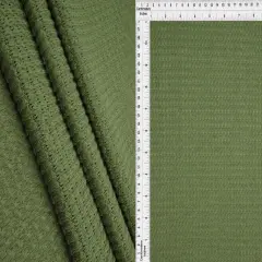 1 Yard Oversize Waffle Solid Knit Fabric 220 GSM, 54/56&Prime; Wide Polyester Rayon Spandex Blend SAGE DK