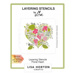 Lisa Horton Crafts Layering Stencils 6"X6"-Floral Heart