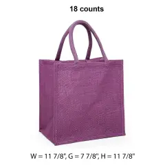 Stylish Laminated Jute Bag 11.875" x 7.875" x 11.875" Perfect for Shopping