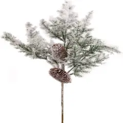 2PC 20-Inch Snow Pine Cone Picks Realistic & Durable - Perfect for Christmas, Winter Holiday Decor - Ideal for Home, Office, Indoor/Outdoor Centerpieces - Versatile Seasonal Decoration