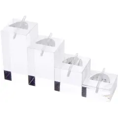 Plymor Clear Acrylic 4 Piece Square Ring Display Set
