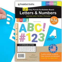 636 Pcs 1.5 in. Happy Colors Bulletin Board Letters & Numbers