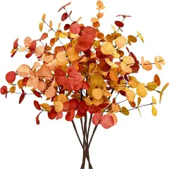 6 Pcs Artificial Eucalyptus Leaves 28'' Tall Fall Flowers Leaf