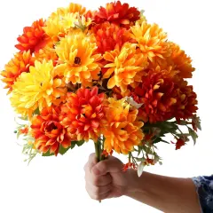 6 Pack Fake Fall Marigold Flowers
