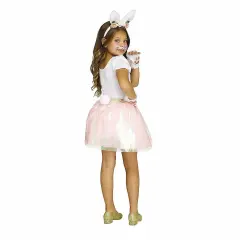 Cute Kids Pretty Pets Bunny Halloween Costume with Pink Tutu Tail and Ears