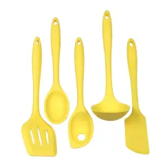 Chef Craft 5 Piece Premium Silicone Kitchen Tool and Utensil Set Yellow