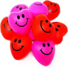 4E's Novelty 48 Pack Heart Stress Balls - Squishy Stress Balls for Kids & Adults