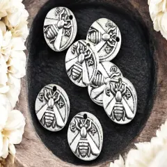 *10* 20mm Antique Silver Bee Charms