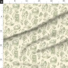 Various Fabrics by the Yard or Fat Quarter Toile Farmhouse Pet Cottagecore Plants De Jouy Custom Printed Fabric by Spoonflower
